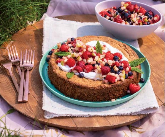 Cinnamon Citrus Olive Oil Cake with Berry Salsa