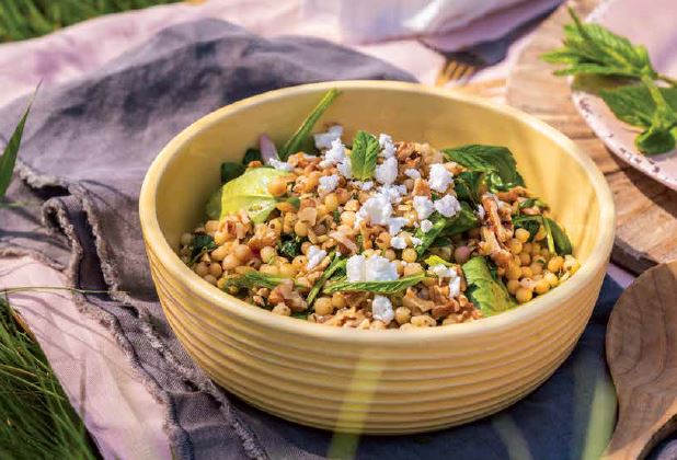 Middle Eastern Couscous with Spinach Salad